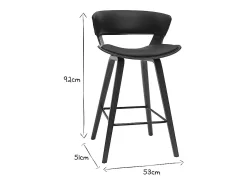 Taburete de cocina de diseño negro con madera oscura 65 cm SYRAH
