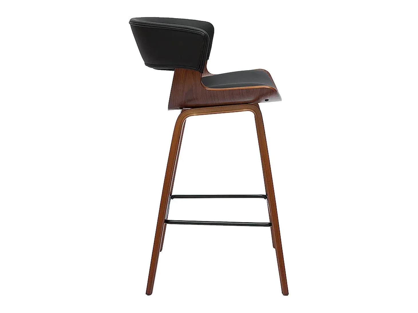 Taburete de cocina de diseño negro con madera oscura 65 cm SYRAH