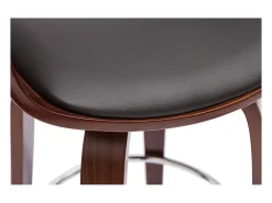 Taburete de cocina de diseño negro con madera oscura 67.5 cm GAO