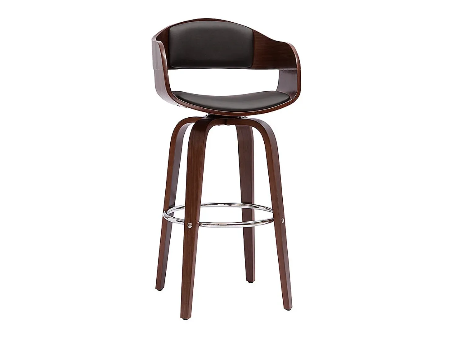 Taburete de cocina de diseño negro con madera oscura 67.5 cm GAO