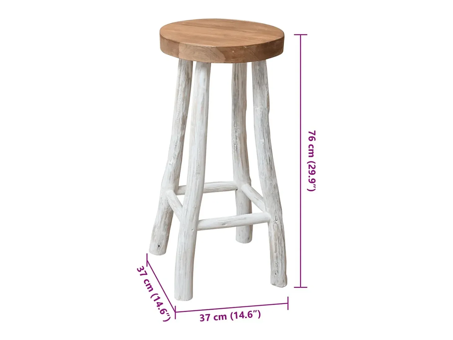 Taburete de cocina de madera de teca