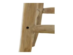 Taburete de cocina de piel de cabra y madera de teca maciza