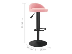 Taburete de cocina de terciopelo rosa