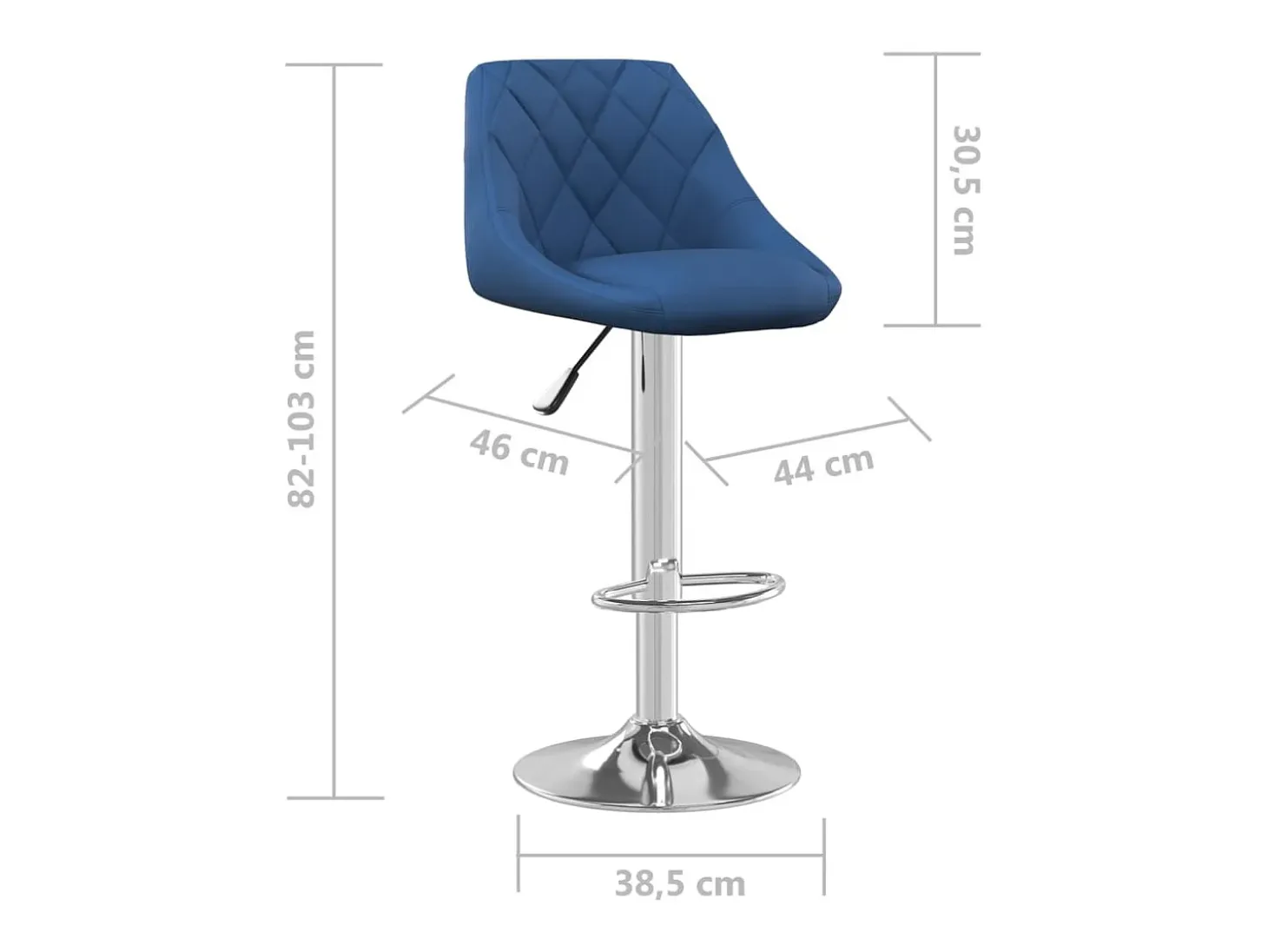 Taburete de cocina de terciopelo azul
