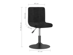 Taburete de cocina giratorio de terciopelo negro