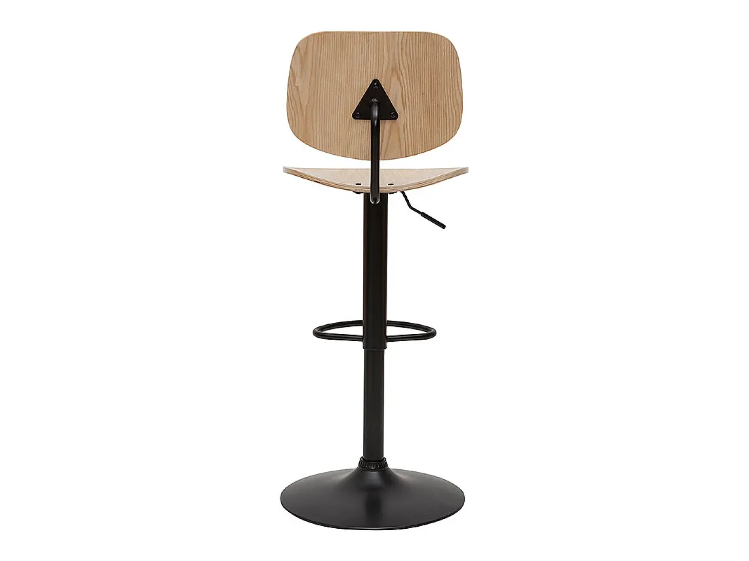 Taburete de cocina regulable de madera clara y metal negro TOBIAS