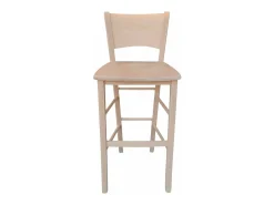 Taburete de madera con asiento de madera maciza, modelo Lucy