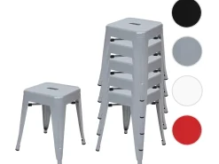 Taburete de metal MCW-A73 (juego de 6), gris