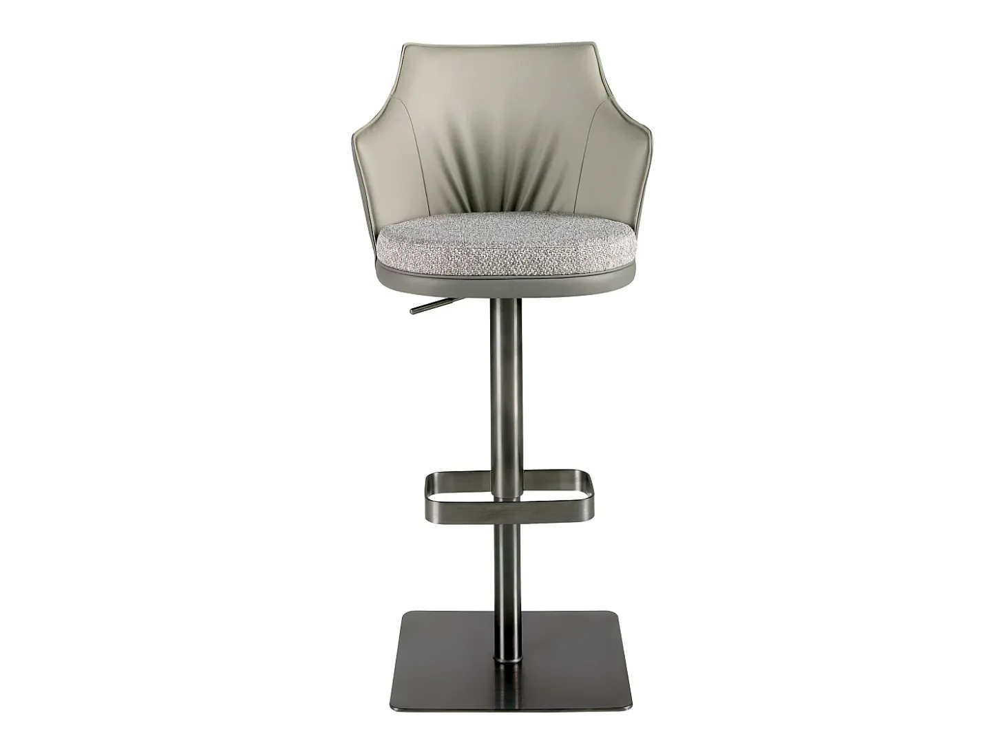 Taburete giratorio tela gris jaspeado y polipiel gris oscuro 4231 ANGEL CERDA
