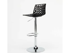 Taburete Grand Soleil SPIDER para cafetería bar cocina alto fijo giratorio reposapiés regulable - Negro