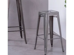 Taburete industrial apilable en acero metalizado (76cm) - Bistro - Metálico