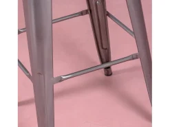 Taburete industrial apilable en acero metalizado (76cm) - Bistro - Metálico