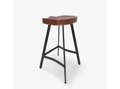 Taburete industrial de madera y metal vintage para isla de cocina Lumax