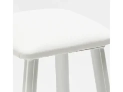 Taburete industrial de metal con cojín de polipiel Hardness - Blanco