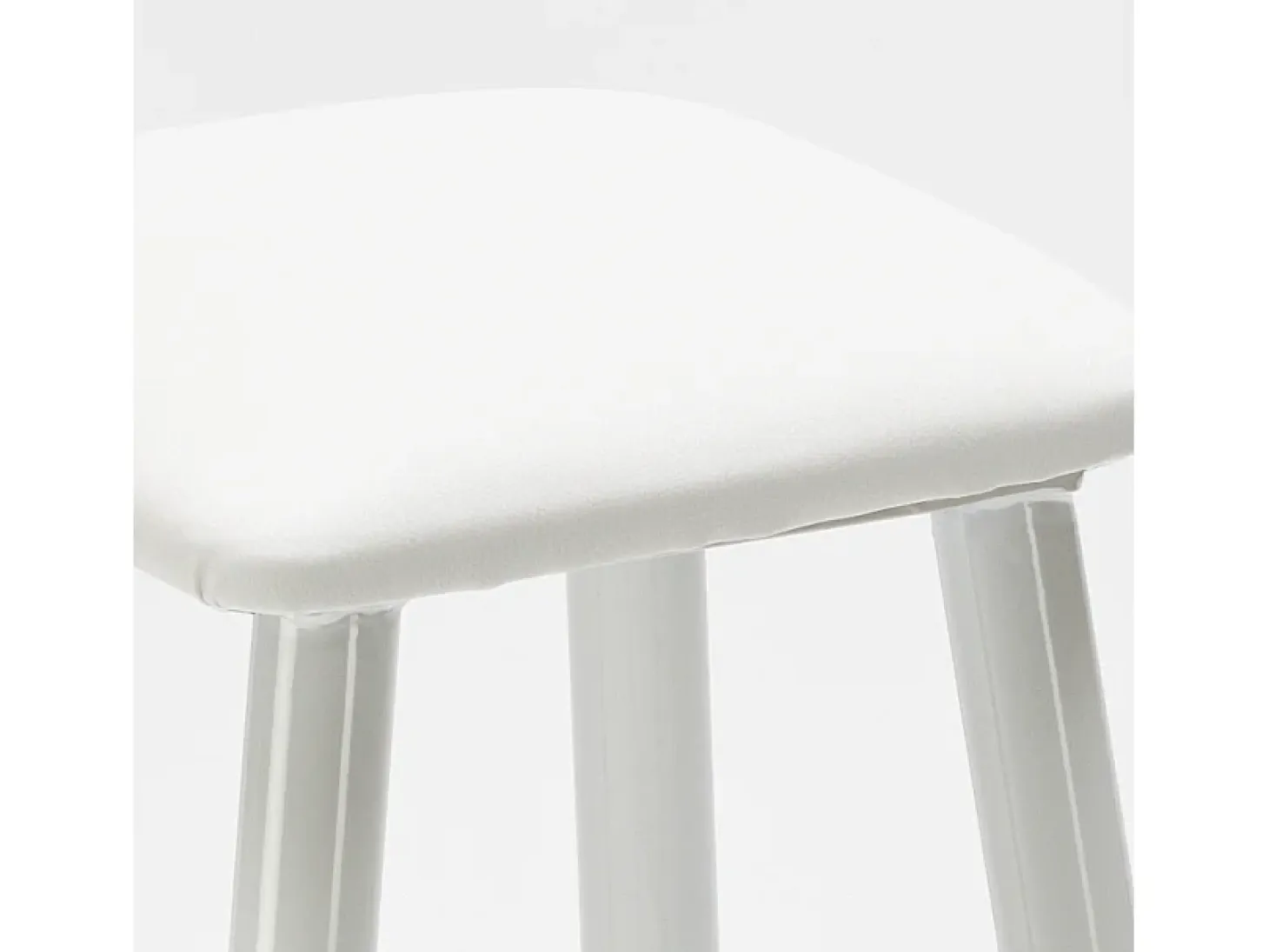 Taburete industrial de metal con cojín de polipiel Hardness - Blanco