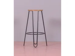 Taburete industrial en madera de fresno (75cm) - Lisbon - Negro