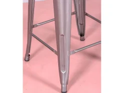Taburete industrial metálico con respaldo bajo (66cm) - Bistro - Metálico
