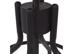 Taburete industrial redondo regulable en altura hierro negro y madera de mango marrón Kouba