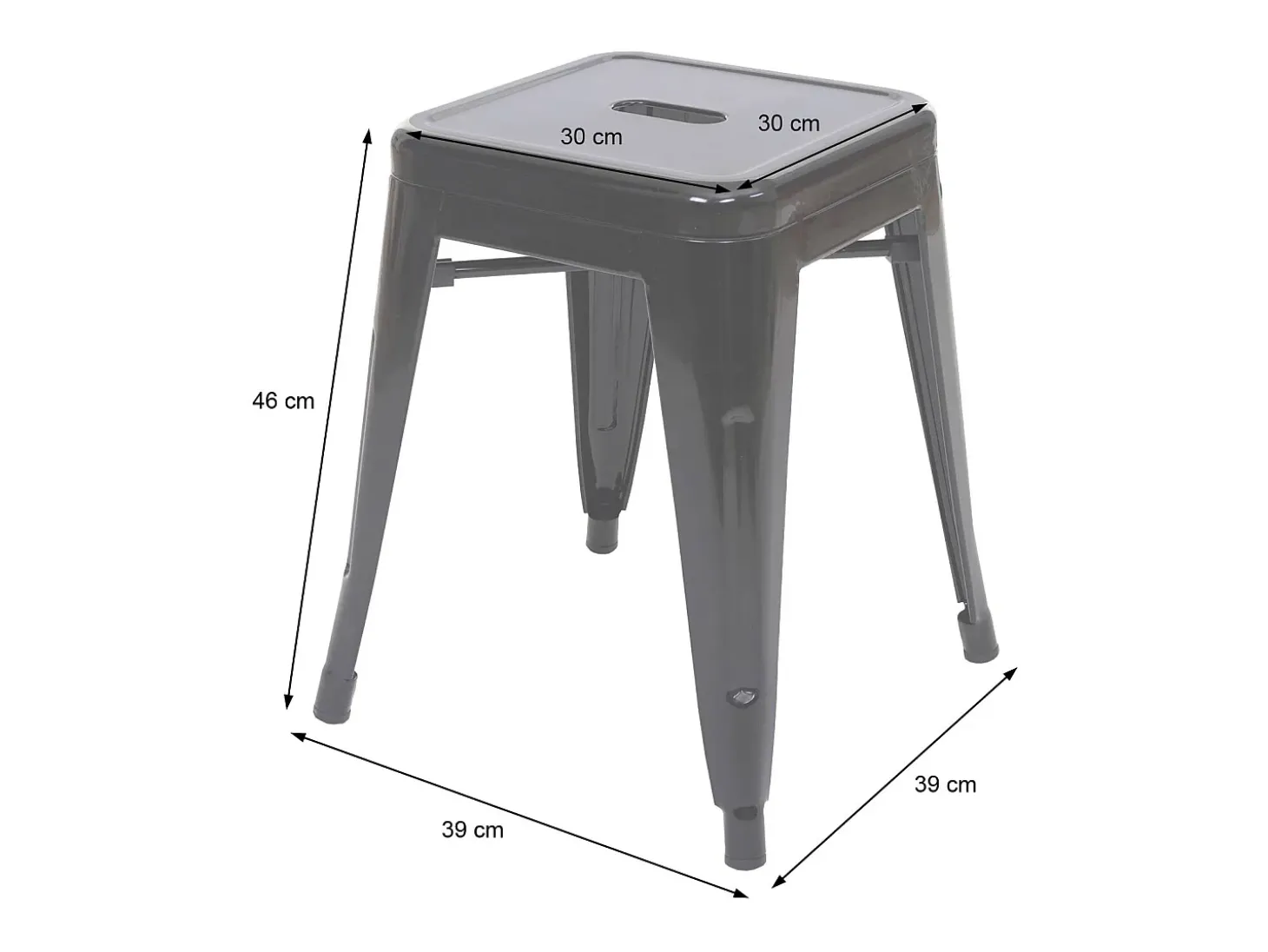 Taburete MCW-A73 (set de 2), negro