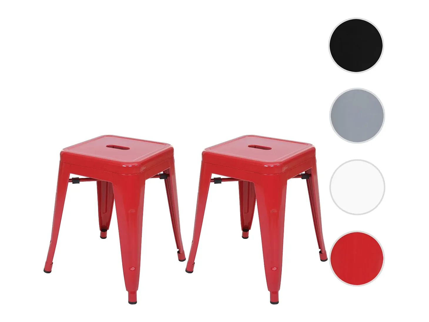 Taburete MCW-A73 (set de 2), rojo