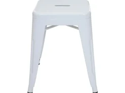 Taburete metálico MCW-A73, blanco