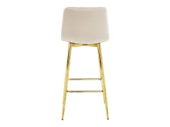 Taburete Valora KODA de terciopelo beige con patas doradas para cocina (x3)