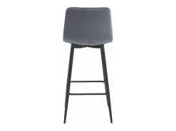 Taburete Valora KODA, terciopelo gris oscuro, patas negras