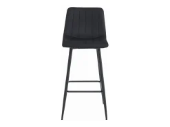 Taburete Valora POZZA de terciopelo negro, diseño ergonómico para cocina (x3)