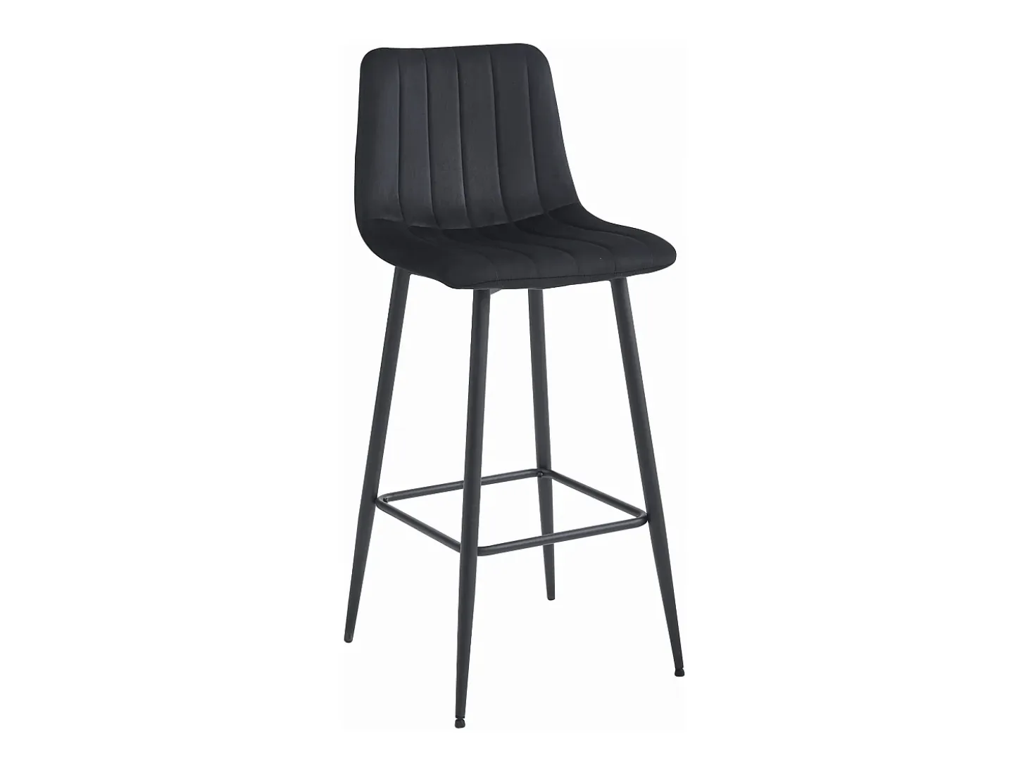 Taburete Valora POZZA de terciopelo negro, diseño ergonómico para cocina (x2)