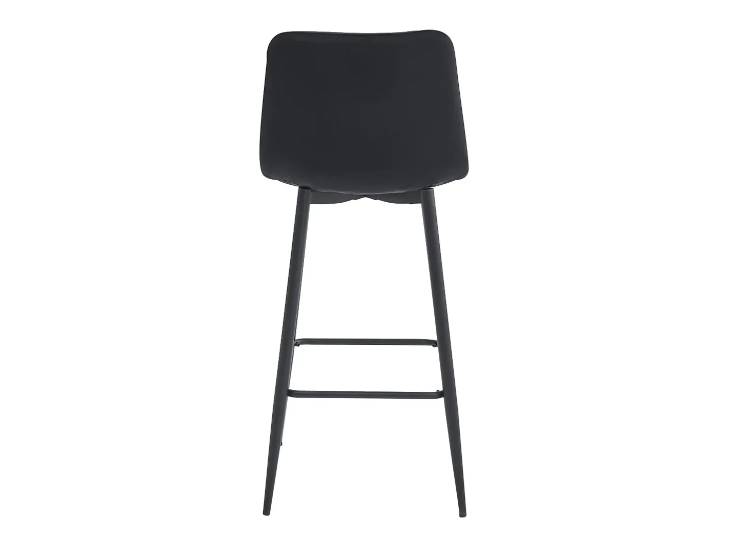 Taburete Valora POZZA de terciopelo negro, diseño ergonómico para cocina (x2)
