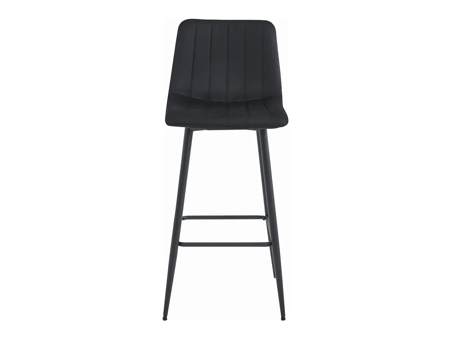 Taburete Valora POZZA de terciopelo negro, diseño ergonómico para cocina (x2)