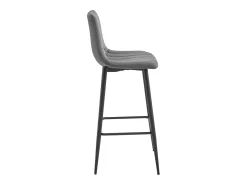 Taburete Valora POZZA de terciopelo gris oscuro con patas negras para cocina (x4)