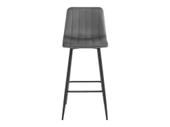 Taburete Valora POZZA de terciopelo gris oscuro con patas negras para cocina (x4)
