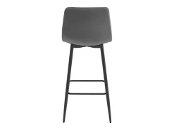 Taburete Valora TEOTO de terciopelo gris oscuro con patas negras para cocina