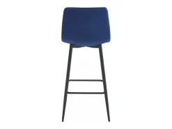 Taburete Valora TEOTO de terciopelo azul marino con patas negras para cocina (x3)