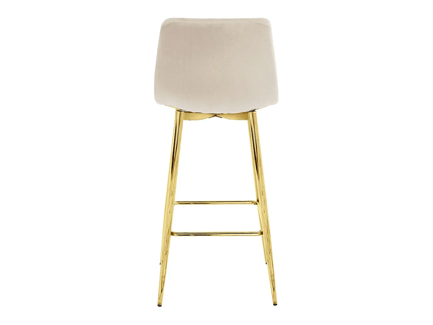 Taburete Valora TEOTO de terciopelo beige con patas doradas para cocina (x2)