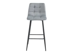 Taburete Valora TEOTO, terciopelo gris plateado, patas negras, para cocina (x2)