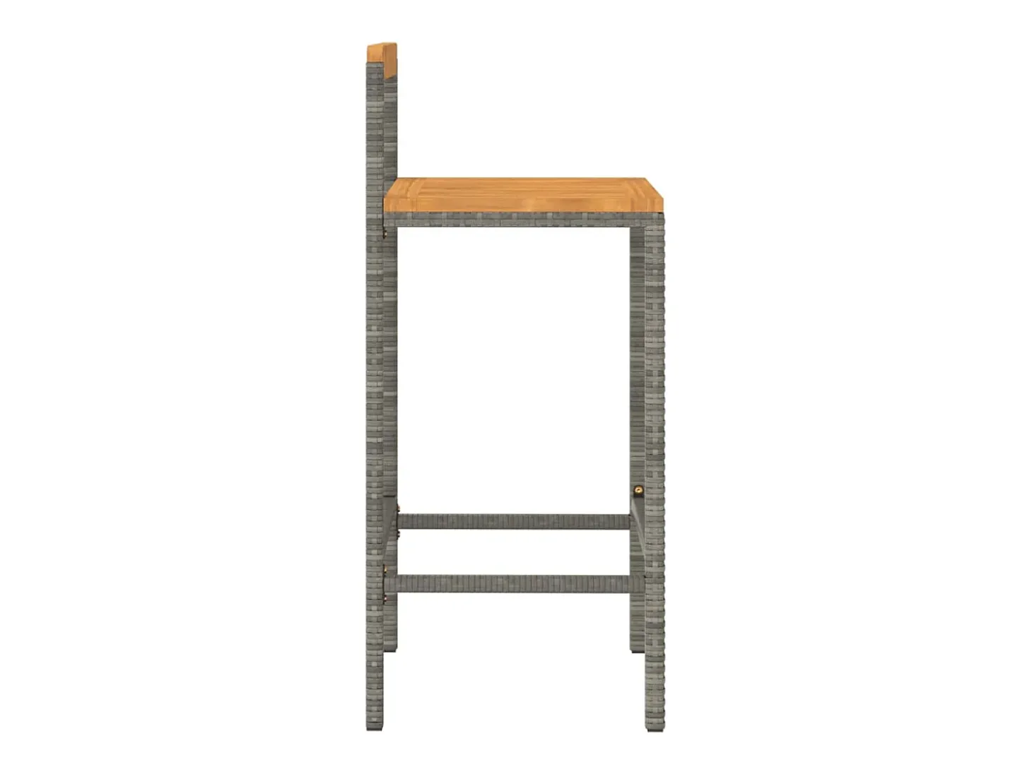 Taburetes altos 2 uds madera de acacia y ratán sintético gris