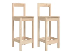 Taburetes altos 2 uds madera maciza de pino 40x41,5x112 cm
