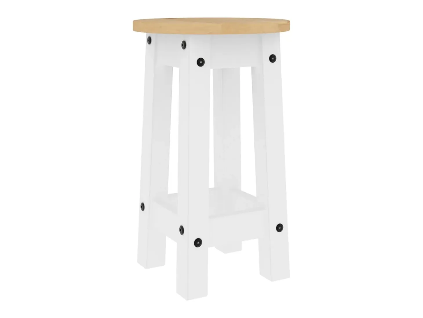 Taburetes altos de cocina 2 uds madera maciza de pino blanco