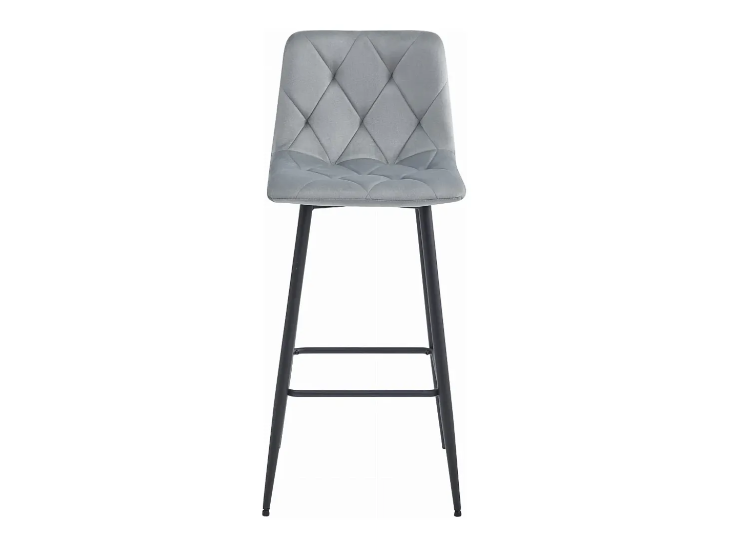 Taburetes bar Valora KODA terciopelo gris plata patas acero x3