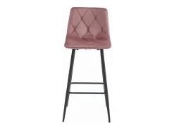 Taburetes bar Valora KODA terciopelo rosa oscuro patas acero x3