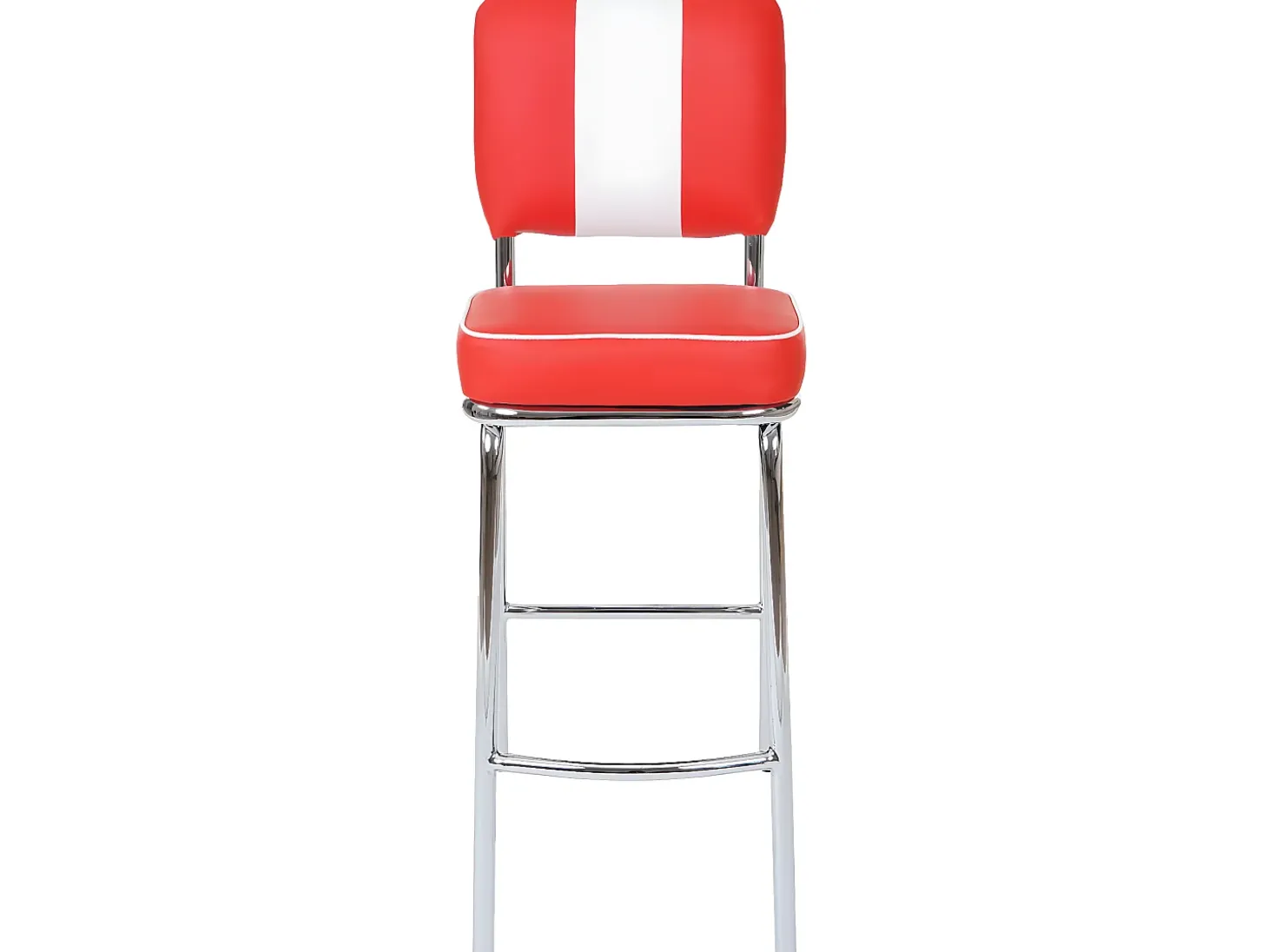 Taburetes de bar Akita (juego de 2), rojo y blanco