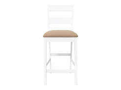 Taburetes de bar con cojines 2 piezas madera maciza de caucho blanco