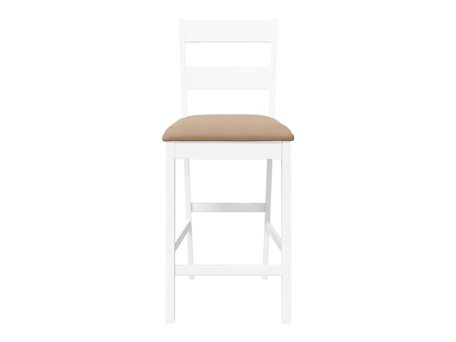 Taburetes de bar con cojines 2 piezas madera maciza de caucho blanco