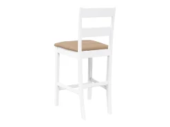 Taburetes de bar con cojines 2 piezas madera maciza de caucho blanco