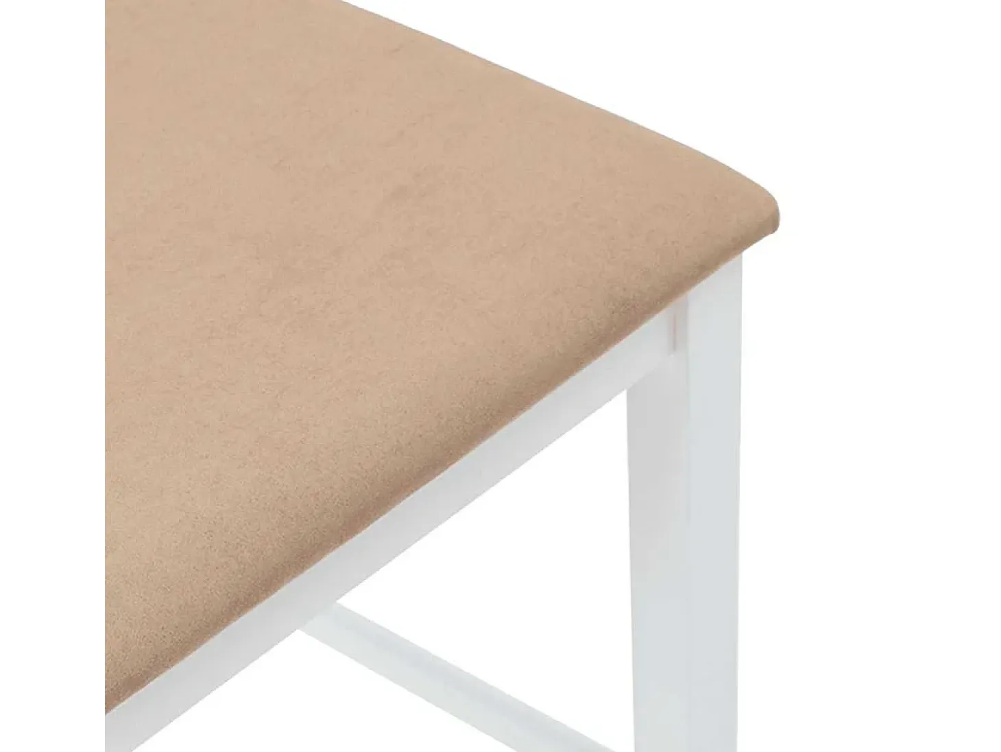 Taburetes de bar con cojines 2 piezas madera maciza de caucho blanco