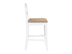 Taburetes de bar con cojines 2 piezas madera maciza de caucho blanco
