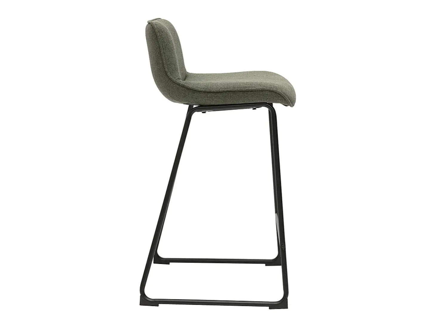 Taburetes de bar de tela verde caqui y metal de 65 cm de alto (juego de 2) BOOST