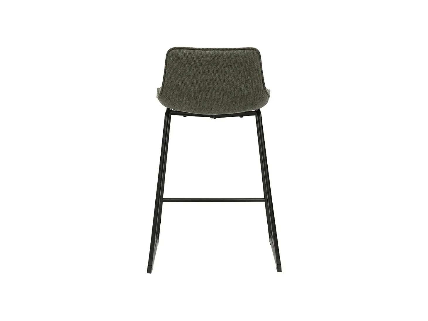 Taburetes de bar de tela verde caqui y metal de 65 cm de alto (juego de 2) BOOST